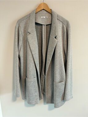 Dex Soft Knit Blazer Cardigan, Size 2X, Heather Grey, Pockets